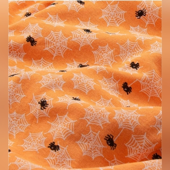 Burt’s Bees Kids Halloween Spider Pajamas Orange Black Organic Cotton Sz 3T - Picture 2 of 15